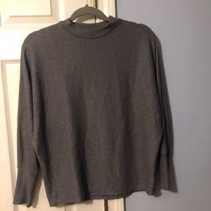 Gray ribbed turtle neck sweater
